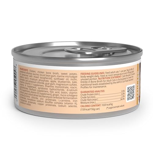 Catit Recipes Adult Chicken Entrée – High-Protein Wet Cat Food with Bone Broth Hydration, Prebiotics & Postbiotics for Gut Health, Omega-3 for Skin & Coat, and Taurine for Heart Support 3oz (12/cs) Catit uk supplements