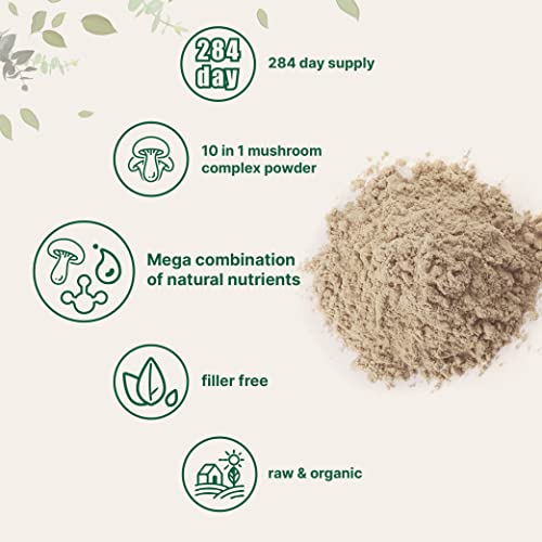 Sustainably US Grown, Organic Mega Mushroom 10 in 1 Complex Formula Powder Micro Ingredients uk supplements