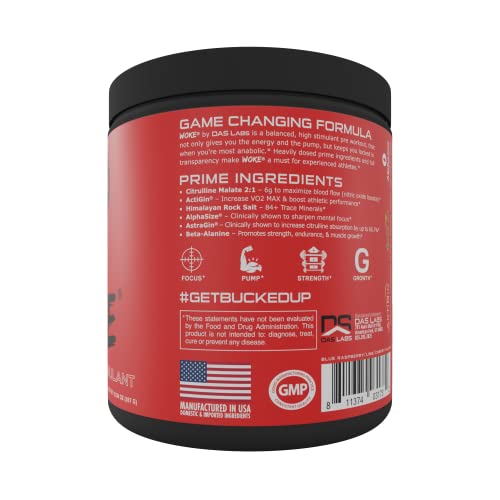 Bucked Up - Woke - HIGH STIM Pre Workout - Best Tasting - Focus Nootropic, Pump, Strength and Growth, 30 Servings (Rocket Pop) Bucked Up uk supplements