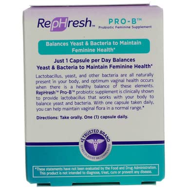 RepHresh Pro-B Vaginal Probiotic Feminine Supplement One Bottle 30 Count Rephresh uk supplements