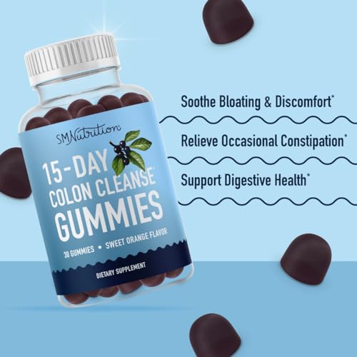 15 Day Colon Cleanse & Detox Gummies | Occasional Constipation & Bloating Relief SMNutrition uk supplements