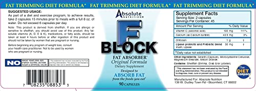 Absolute Nutrition FBlock Xtra Fat Absorber, Diet Formula, 90 Capsules Absolute Nutrition uk supplements