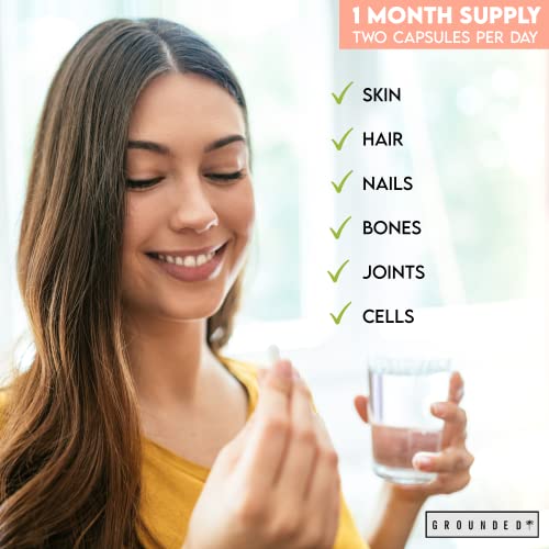 Hydrolysed Marine Collagen 700mg with Hyaluronic Acid, Vitamin C, Vitamin E, Copper & Biotin G R O U N D E D COFFEE SCRUB uk supplements
