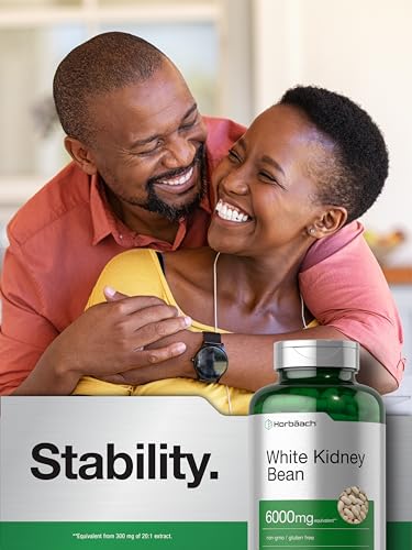 White Kidney Bean Extract Capsules | 6000mg | 400 Count | Non-GMO & Gluten Free Horbäach uk supplements