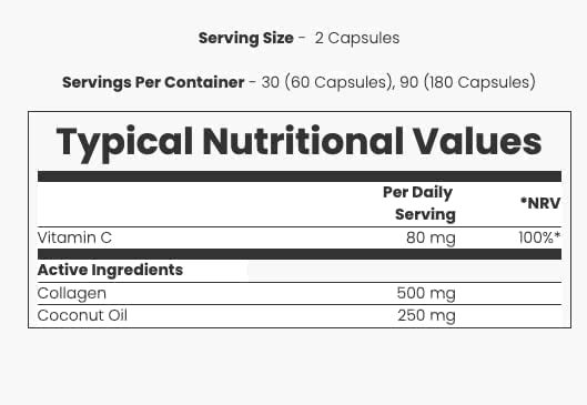 Coconut + Collagen (180 Capsules) - Myvitamins MyVitamins uk supplements