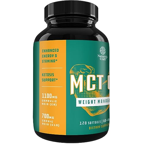 C8 MCT Coconut Oil Softgels - MCT Oil Keto Pills with Caprylic Acid Coconut Oil Natures Craft uk supplements