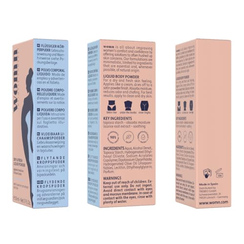 womn Intimate Comfort DRY & FRESH LIQUID POWDER – talc-free liquid body powder against moisture womn uk supplements