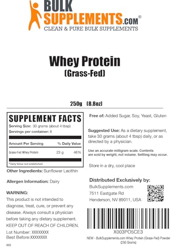 BULKSUPPLEMENTS.COM Grass Fed Whey Protein Powder - Pure Protein Powder BULKSUPPLEMENTS.COM uk supplements