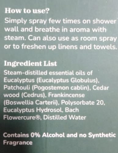 Eucalyptus Shower Spray Spa Feel - Escape to Serene Eucalyptus Forest (1200+ Sprays) Calmveda uk supplements