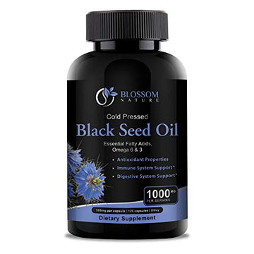 Black Seed Oil Capsules 1000mg - Premium Black Cumin Seed Oil Capsules - Black Seed Blossom Nature uk supplements