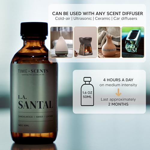 Essential Oil Blend Diffuser Oil – Santal Essential Oil, Hotel Inspired Home fragrance oil for diffuser Time Scents uk supplements