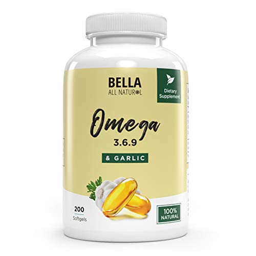 Bella All Natural Omega 3 6 9 with Garlic Oil - 200 Softgels Bella All Natural uk supplements
