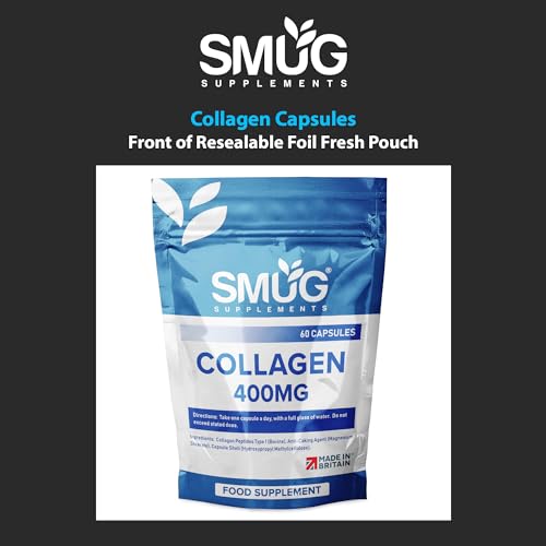 SMUG Supplements Collagen Capsules - 60 High Strength 400mg Pills - Promotes Healthy Skin SMUG Supplements uk supplements
