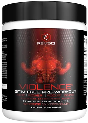 VIOLENCE Stim Free Pre Workout Powder by REVSCI, Precision Dosed Non Stim Preworkout Revolution Science uk supplements