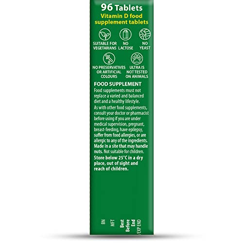 Vitabiotics Ultra Vitamin D Tablets 1000IU Optimum Level -96 count (Pack of 1) Vitabiotics Ultra uk supplements