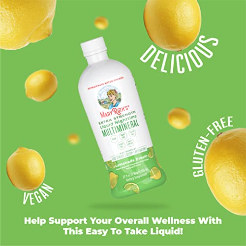 MaryRuth Organics Extra Strength Nighttime Liquid Multimineral | Sugar Free | Calm Magnesium Citrate | NO Melatonin | Calcium Magnesium Zinc | Muscle Relaxation | Lemonade Flavor | Vegan | 32 Serving MARYRUTH'S uk supplements