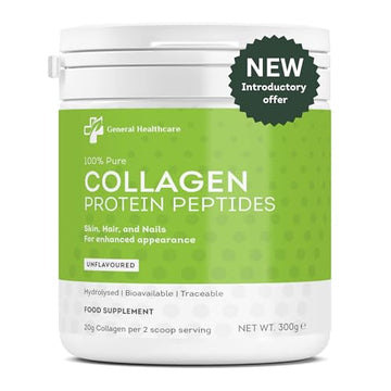 100% Pure Collagen Powder Protein Peptides - General Healthcare 300g Supplement General Healthcare uk supplements
