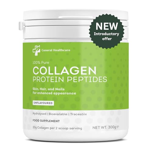 100% Pure Collagen Powder Protein Peptides - General Healthcare 300g Supplement General Healthcare uk supplements