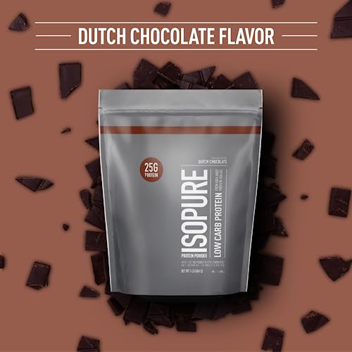 Isopure Dutch Chocolate Whey Isolate Protein Powder with Vitamin C & Zinc for Immune Isopure uk supplements