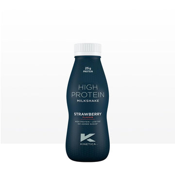 Kinetica Ready-to-Drink Protein Shake, 12 X 330mls, 165 cals, 25g Protein per Bottle, Low Fat (Strawberry) Kinetica uk supplements