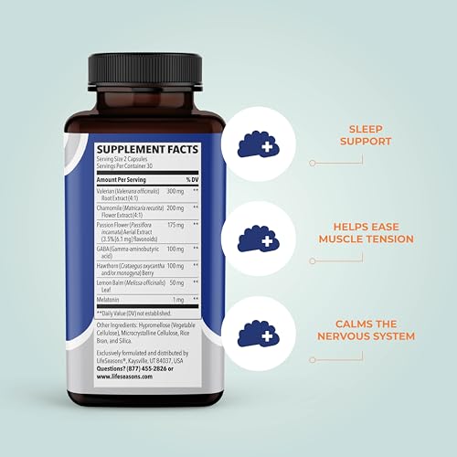 Rest-ZZZ - Powerful Sleep Support Supplement - Fall Asleep & Stay Asleep - Calms Nervous System LifeSeasons uk supplements