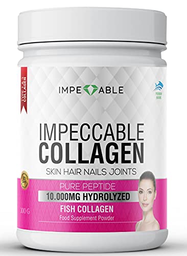 IMPECCABLE Collagen Premium 10.000 mg Pure peptide hydrolyzed Marine Collagen Powder Impeccable uk supplements