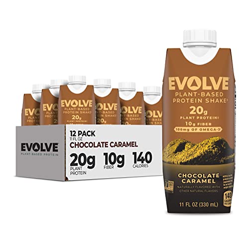 Evolve Plant Based Protein Shake, Chocolate Caramel, 20g Vegan Protein, Dairy Free Evolve uk supplements