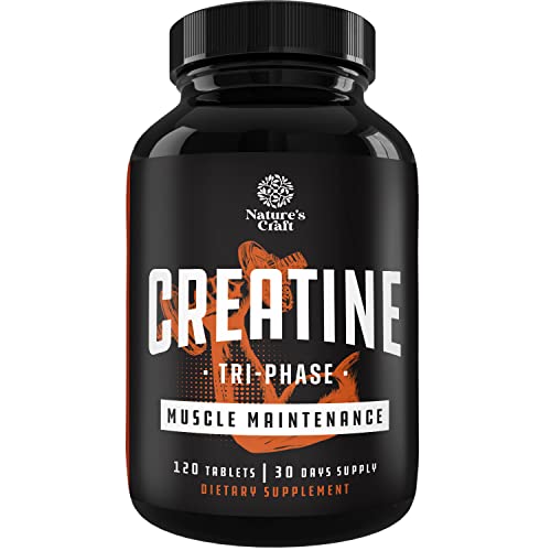 High Strength Tri Phase Creatine Pills - Muscle Mass Gainer and Muscle Recovery Creatine Natures Craft uk supplements