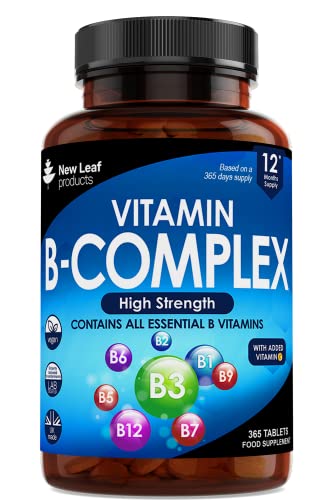 Vitamin B Complex - 365 Small Tablets (One Year Supply) High Strength All 8 B Vitamins NEW LEAF PRODUCTS uk supplements
