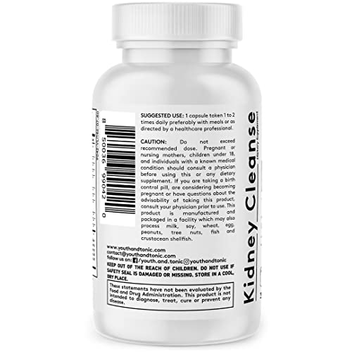 Youth & Tonic Kidney Cleanse Detox for Residual Metabolic Waste & Excess Body Water Youth & Tonic uk supplements