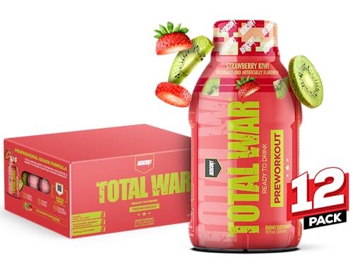 REDCON1 Total War Ready to Drink Preworkout, Strawberry Kiwi - 350mg of Fast Acting REDCON1 uk supplements