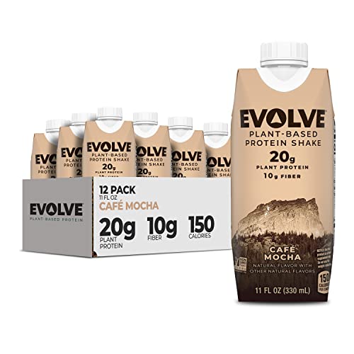 Evolve Plant Based Protein Shake, Café Mocha, 20g Vegan Protein, Dairy Free, No Artificial Evolve uk supplements