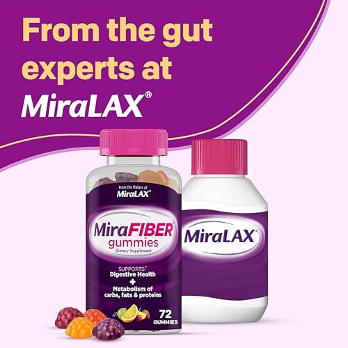 MiraLAX New MiraFIBER Gummies, 8g of Daily Prebiotic Fiber with B Vitamin MiraLAX uk supplements