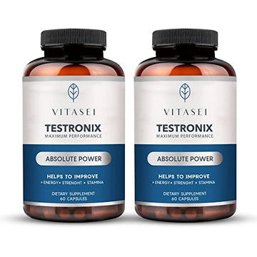 VITASEI Testronix Performance Supplement for Men - Energy and Muscle Supplements for Mens Health - 60 Capsules (Pack of 2) VITASEI uk supplements
