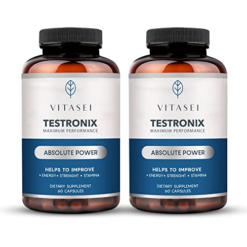 VITASEI Testronix Performance Supplement for Men - Energy and Muscle Supplements for Mens Health - 60 Capsules (Pack of 2) VITASEI uk supplements