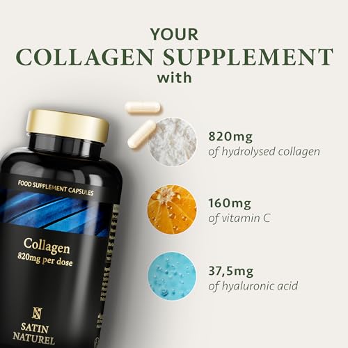 Collagen Capsules 820mg - 180 High Strength Capsules (3 Months Supply) SatinNaturel uk supplements