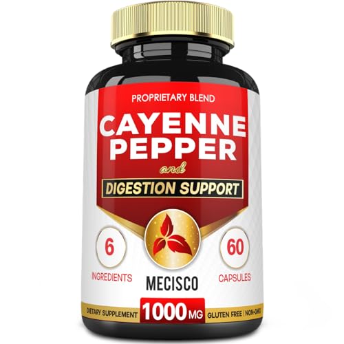 Mecisco 6in1 Cayenne Pepper Capsules Organic with Ginger Root, Beet Root, and Black Pepper Mecisco uk supplements