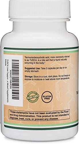 TUDCA Bile Salts Liver Support Supplement, 500mg Servings, Liver and Gallbladder Double Wood Supplements uk supplements
