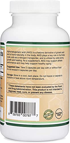 AKG Supplement (Alpha Ketoglutaric Acid) 1,000mg Per Serving (180 Capsules) Different Double Wood Supplements uk supplements