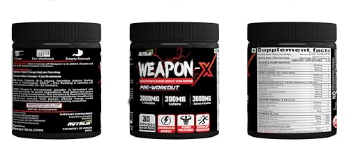 NutriJa Weapon-X Pre-Workout Powder with 21 Active Ingredients - 3 Best forms of Creatine NutriJa uk supplements