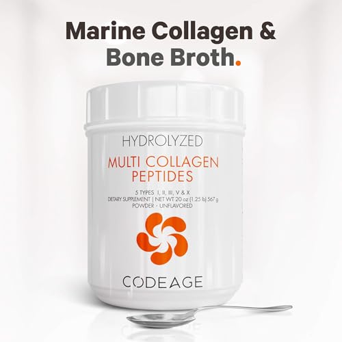Code Age Multi-Collagen Protein Powder Hydrolyzed 20Oz All-in-One Super Bone Broth Codeage uk supplements