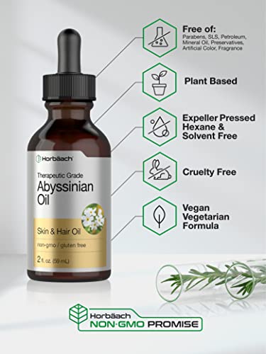 Abyssinian Oil 4 fl oz | Hair and Skin Oil | 2 Pack of 2oz | Paraben, SLS and Fragrance Free Horbäach uk supplements