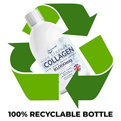 Reverse Life Marine Collagen + Green Tea Liquid Supplement Drink High-Strength 10,000mg Hydrolysed Reverse Life uk supplements
