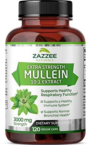 Zazzee Extra Strength Mullein 10:1 Extract, 3000 mg Strength, 120 Vegan Capsules Zazzee uk supplements