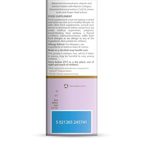Perfectil Vitabiotics Multivitamin | Hair Growth and Thickening Formula | Supports Thicker, Healthy Hair | Vitamin D, E, Collagen, Biotin, and More Perfectil uk supplements