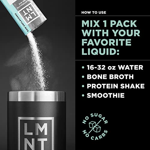LMNT Zero-Sugar Electrolytes - Raw Unflavored Salt - Hydration Powder Packets Drink LMNT uk supplements