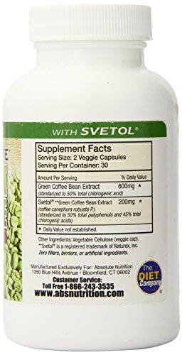 Absolute Nutrition Diet Supplement, Green Coffee Bean Extract with Svetol, 60 Count Absolute Nutrition uk supplements