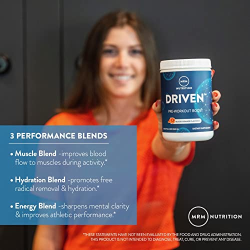 MRM Nutrition Driven Pre-Workout Powder | Blood Orange Flavored | 125mg Caffeine MRM uk supplements