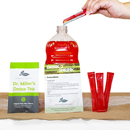 Naturally Obsessed 4 Week DRINK2SHRINK Detox Tea Formula Flat Belly System Detox Kit Naturally Obsessed uk supplements
