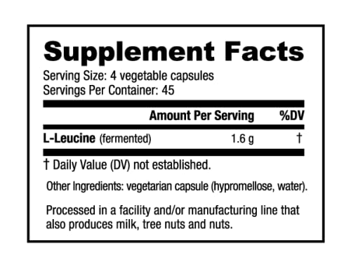 NutraBio 100% Pure L-Leucine - Muscle Recovery and Support - Naturally Fermented Free NutraBio uk supplements
